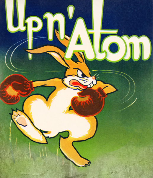 Vintage Up N Atom Boxing Bunny Cartoon Art Print