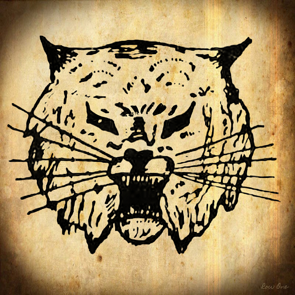 1940s wildcat mascot art Print