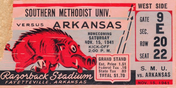 1941 SMU vs. Arkansas Print