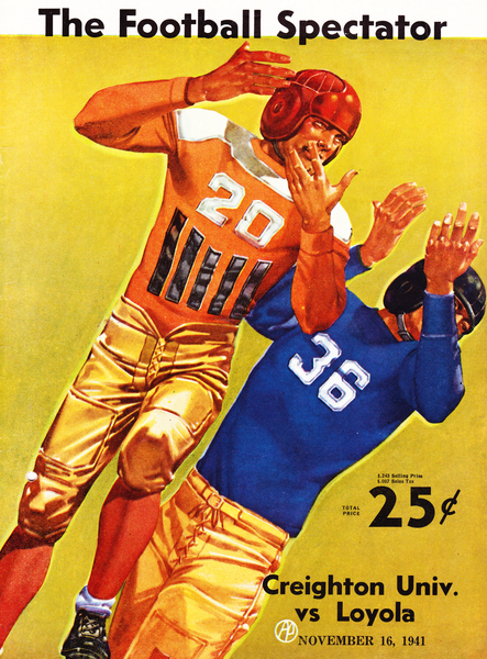 1941 Loyola Lions Football Program Cover Art Print