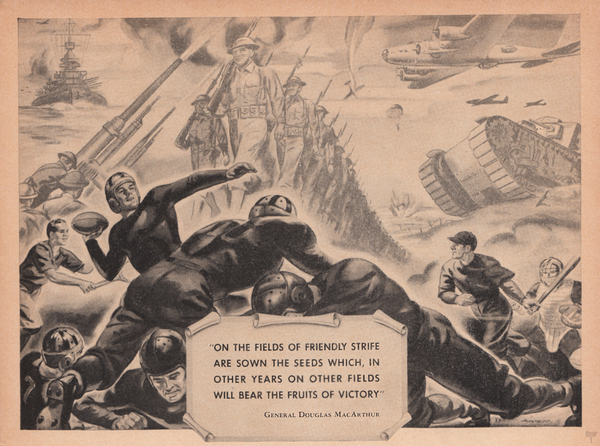 1942 On the Fields of Friendly Strife Football Art Print