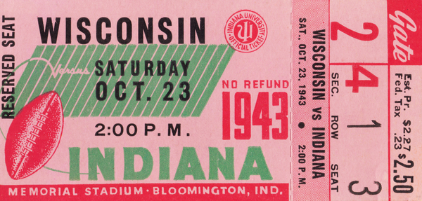 1943 Indiana Hoosiers vs. Wisconsin Badgers Print