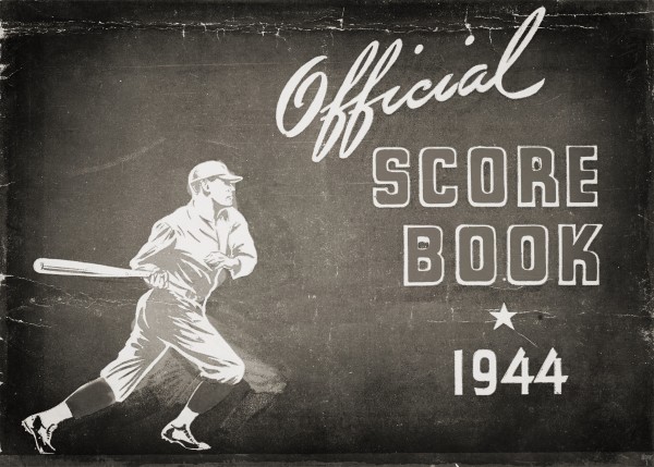 1944 Baseball Score Book Remix Art Print