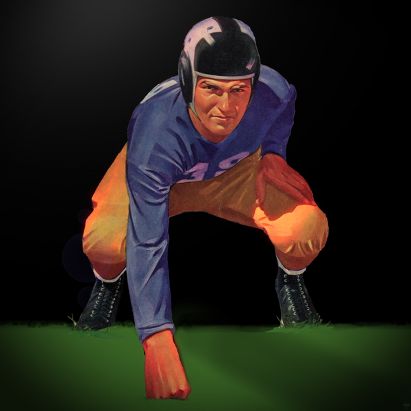 1944 Vintage Football Lineman Art Print