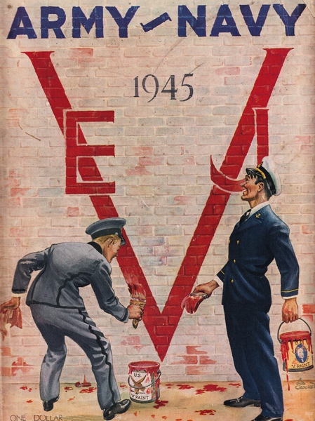1945 Army Navy Football Program Canvas Art by Row One Brand