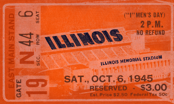 1945 Illinois Illini Football Ticket Stub Remix Art Print