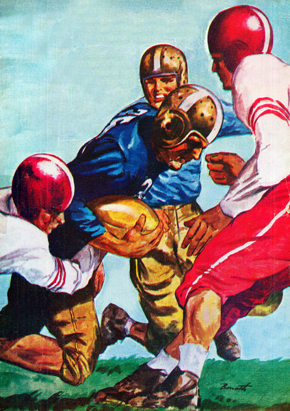 1946 Gridiron Action Football Art  Print