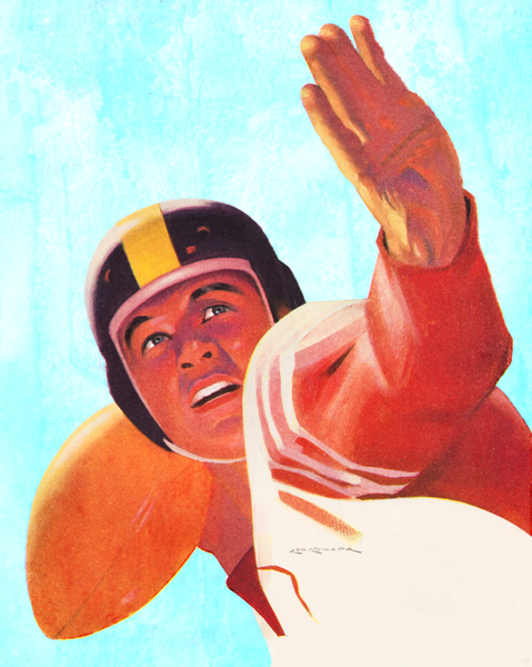 Light Blue Sky Art Quarterback Print