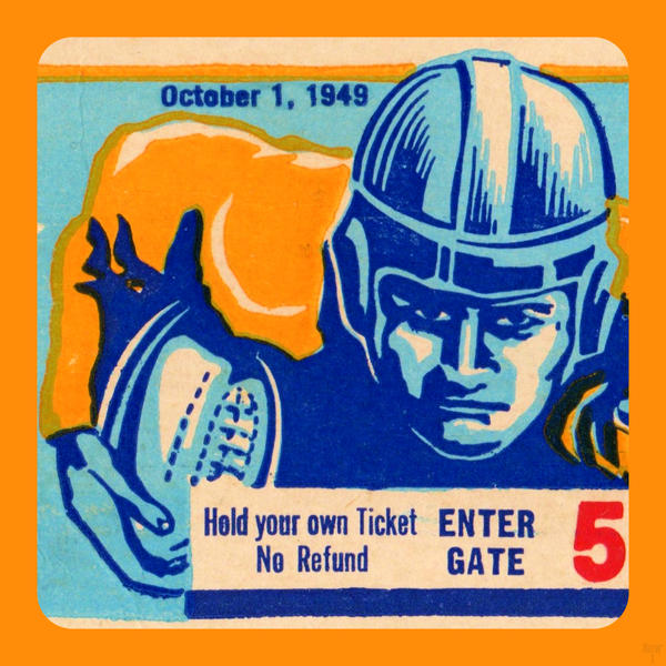 1949 Football Ticket Stub Remix Art Print