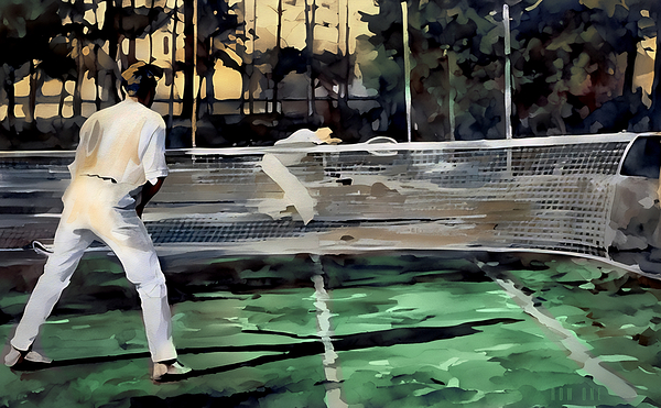 Late Afternoon Tennis Print
