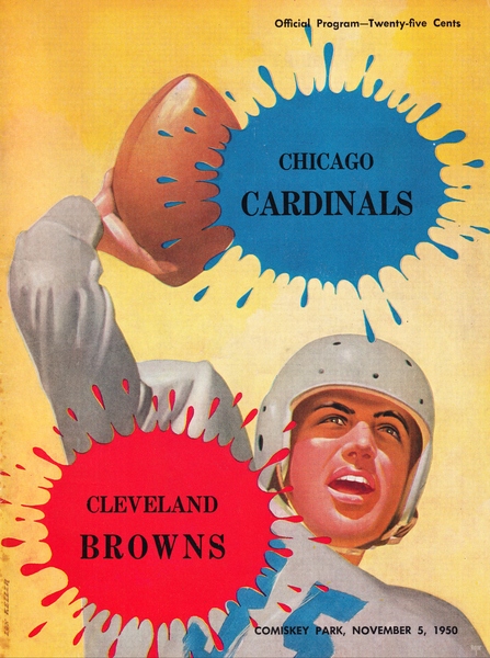 1950 Chicago Cardinals vs. Cleveland Browns Football Program Cover Art Print