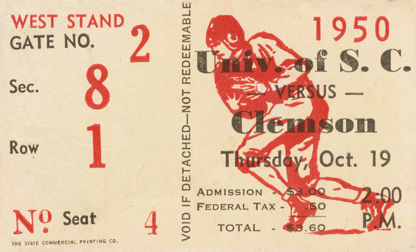 1950 Clemson Tigers vs. South Carolina Gamecocks Print
