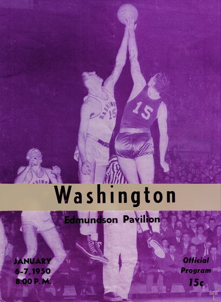 1950 Washington Huskies Basketball Program Art Print