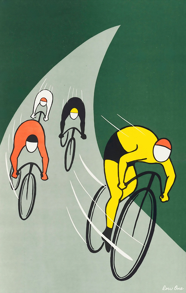 1950s bike racing art Print