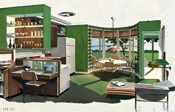 1950s kitchen art Print