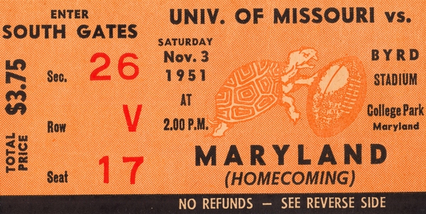 1951 Maryland Terps vs. Missouri Tigers Print