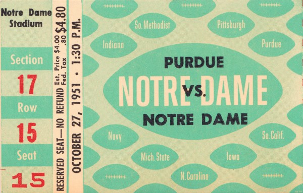1951 Notre Dame vs. Purdue Print