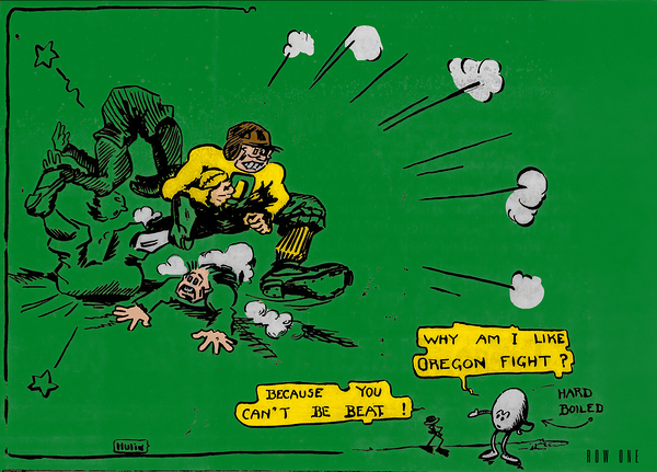 Early 1900s Oregon Duck Football Cartoon Art  Print