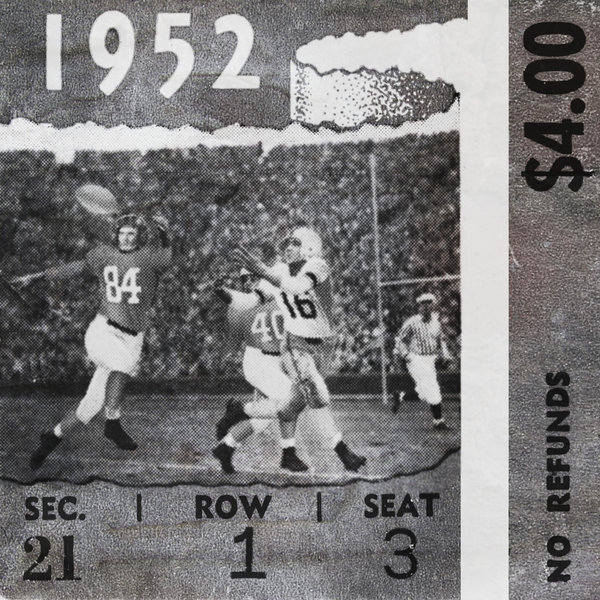 1952 Football Ticket Stub Remix Art Print