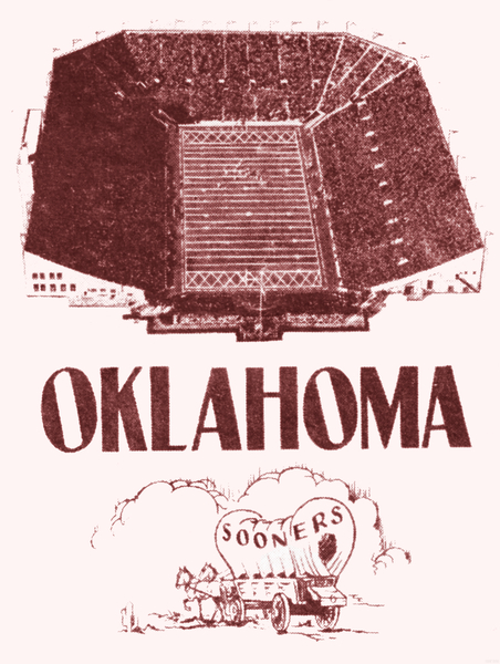 1952 Oklahoma Sooners Vintage Football Art Print