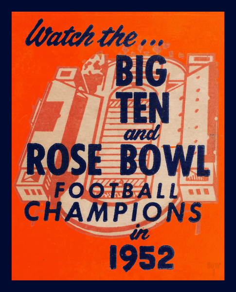1952 Illinois Football Big Ten Champs Art Remix Print