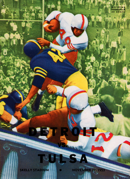 1953 Detroit vs. Tulsa Football Program Art Sale Print