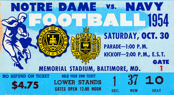 1954 Notre Dame vs. Navy Print