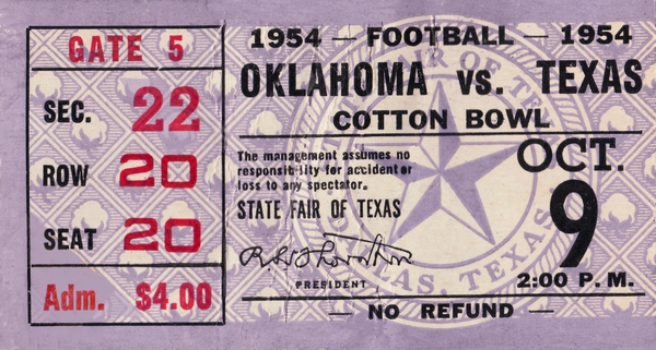 1954 Oklahoma Sooners vs. Texas Longhorns Print