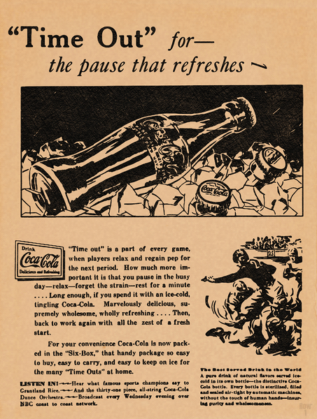 1954 Coke Football Ad Print