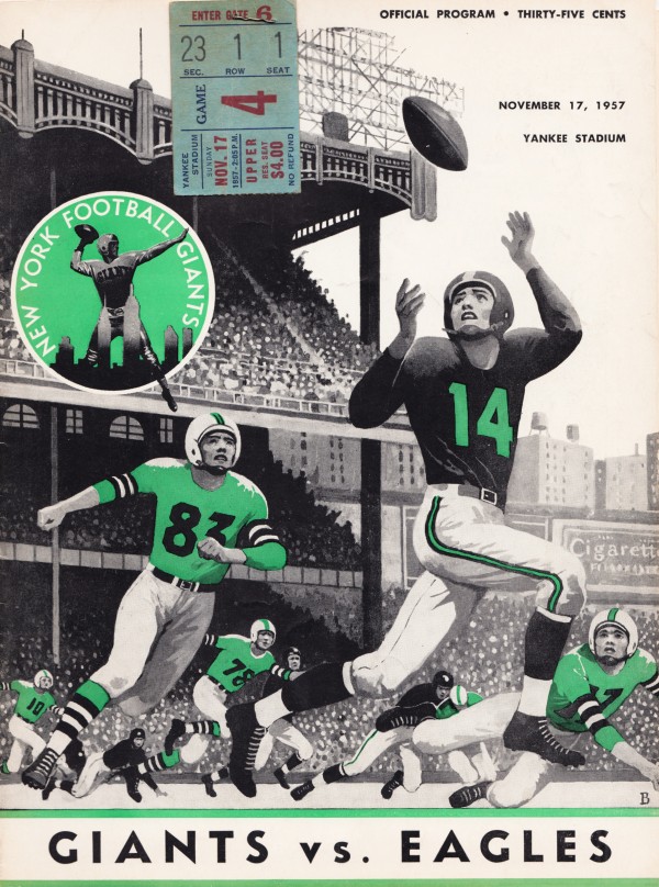 1957 New York Giants vs. Eagles Program  Print