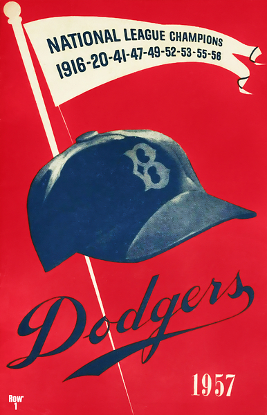1957 brooklyn dodgers art Print