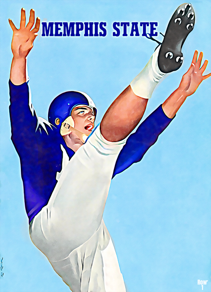 1957 Lon Keller Memphis State Football Art Print