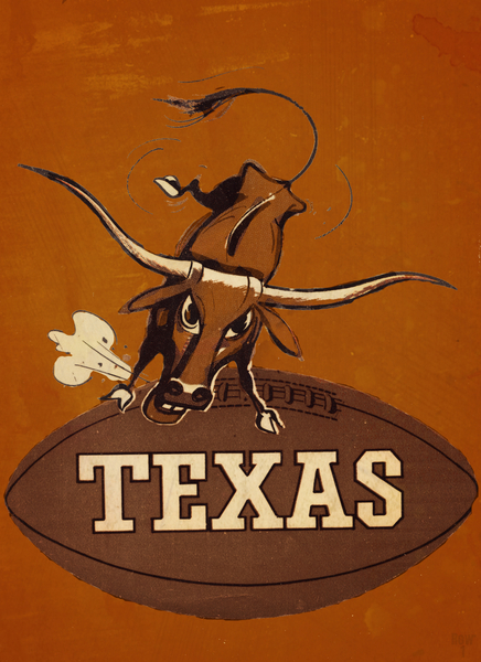 1957 Texas Longhorns Remix Art Print