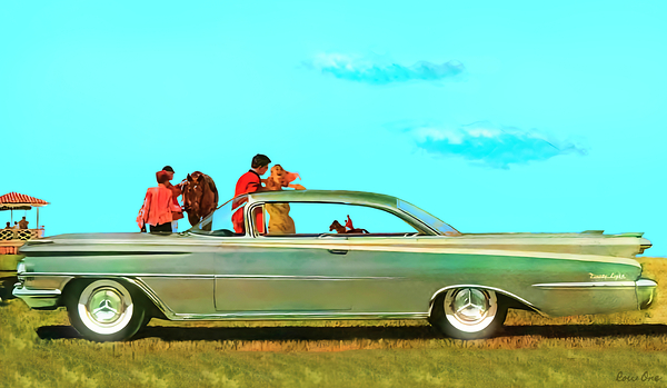 1958 oldsmobile ninety eight car art Print