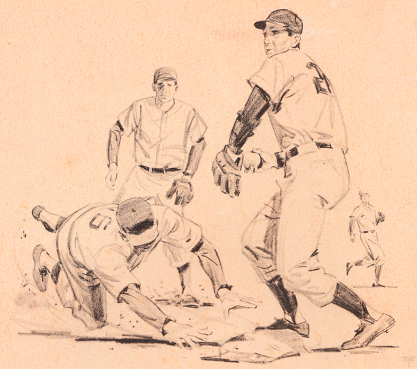 1959 Baseball Sketch Art  Print