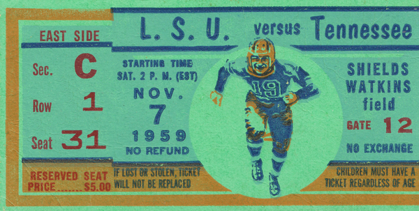 1959 LSU Tigers vs. Tennessee Vols | Row 1 Print