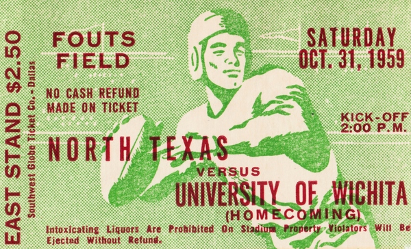 1959 Wichita vs. North Texas Eagles Ticket Stub Art Print