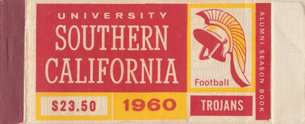1960 College Football Season Ticket Art USC Trojans Alumni Season Book Reproduction Art Print