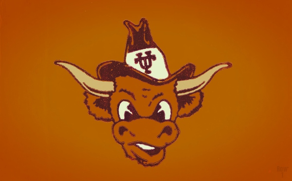 1960 Texas Longhorn Cartoon Art Print