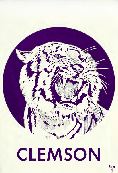 1960s clemson tiger art Print