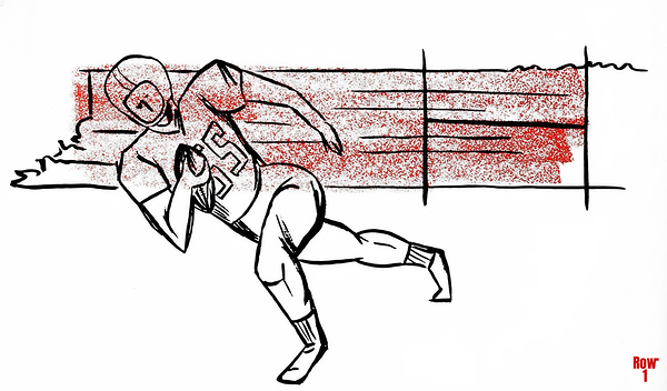 1960s football player art row1 Print