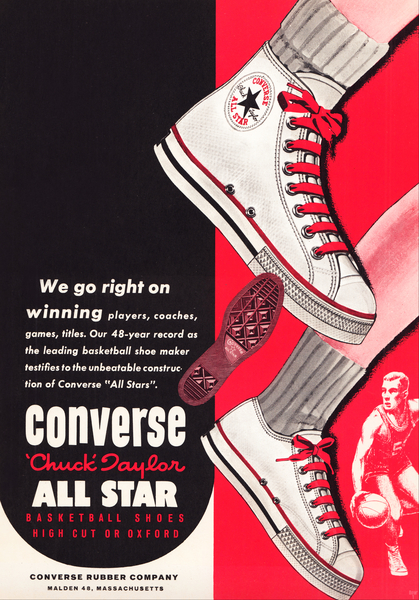 1962 Converse Chuck Taylor Shoe Ad Metal Sign Print