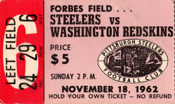 1962 Pittsburgh Steelers vs. Washington Redskins Print