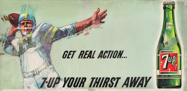 1966 7 Up Football Ad Print