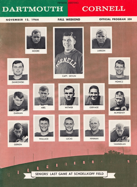 1966 Cornell  vs. Dartmouth Football Program Cover Art Print