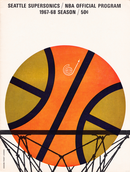 1967 Seattle Supersonics Basketball Program Canvas by Row One Brand