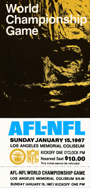 1967 Super Bowl I Ticket Stub Art Print