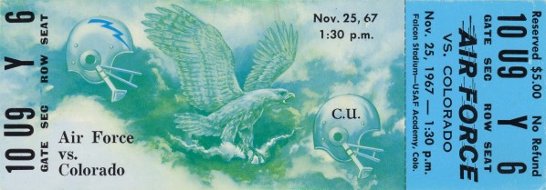 1967_College_Football_Air Force vs. Colorado_Falcon Stadium_Unique Sports Collectible Art Ticket Print