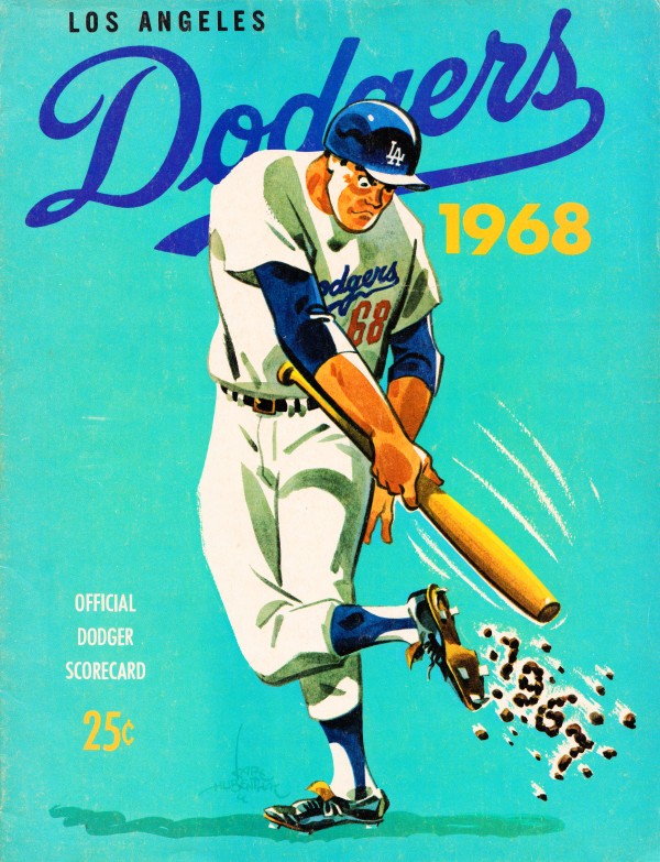 1968 Los Angeles Dodgers Scorecard Art  Print