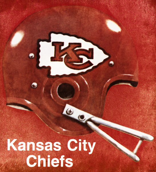 Vintage Seventies Kansas City Chiefs Football Helmet Art by Row One Brand  Wall Art